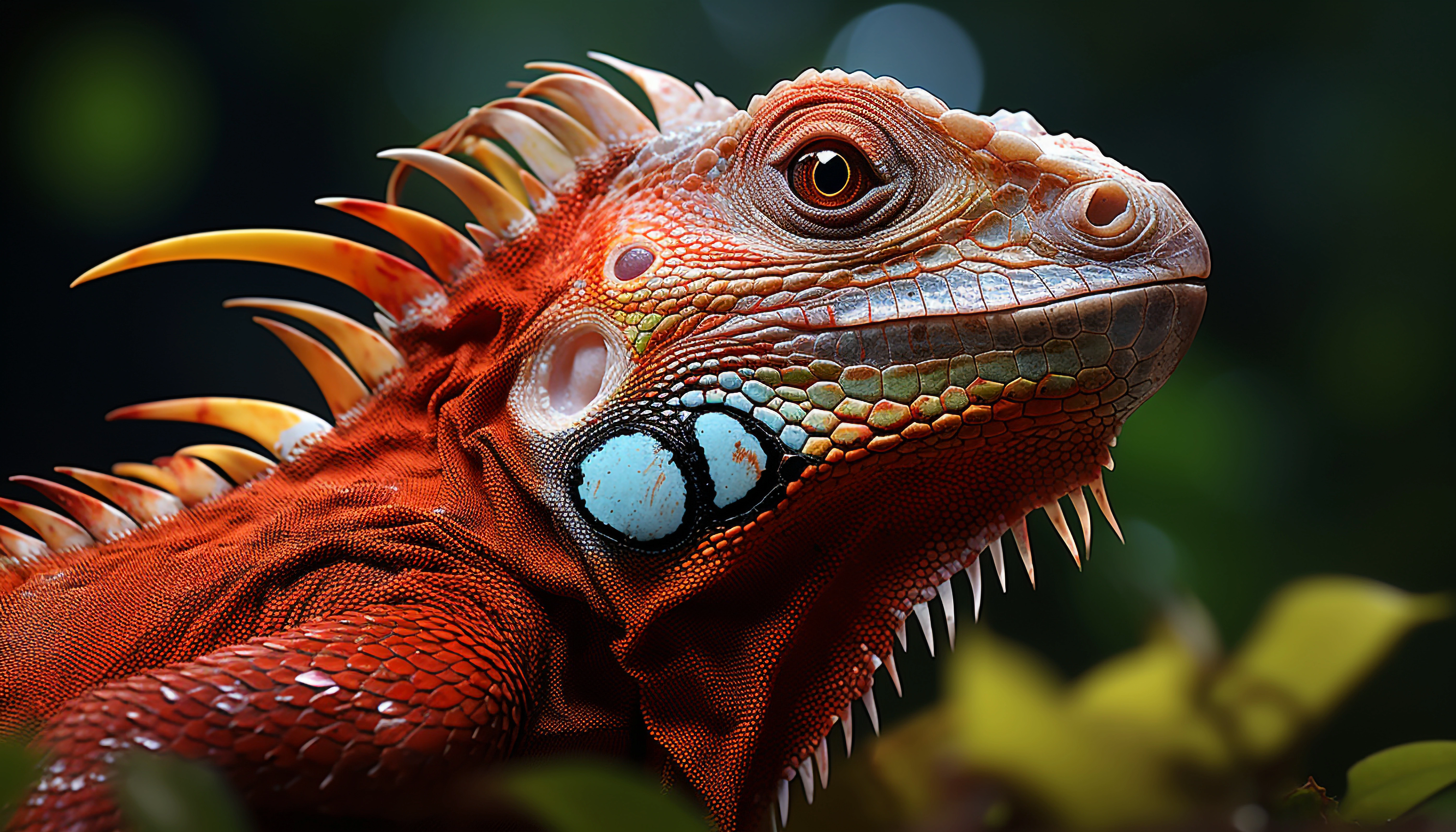 Um lagarto vermelho descansando