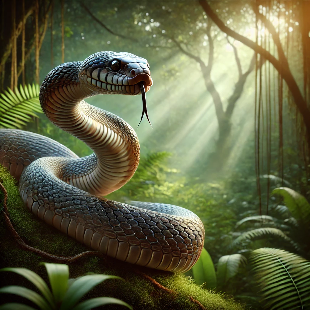 Uma cobra abstrata na natureza